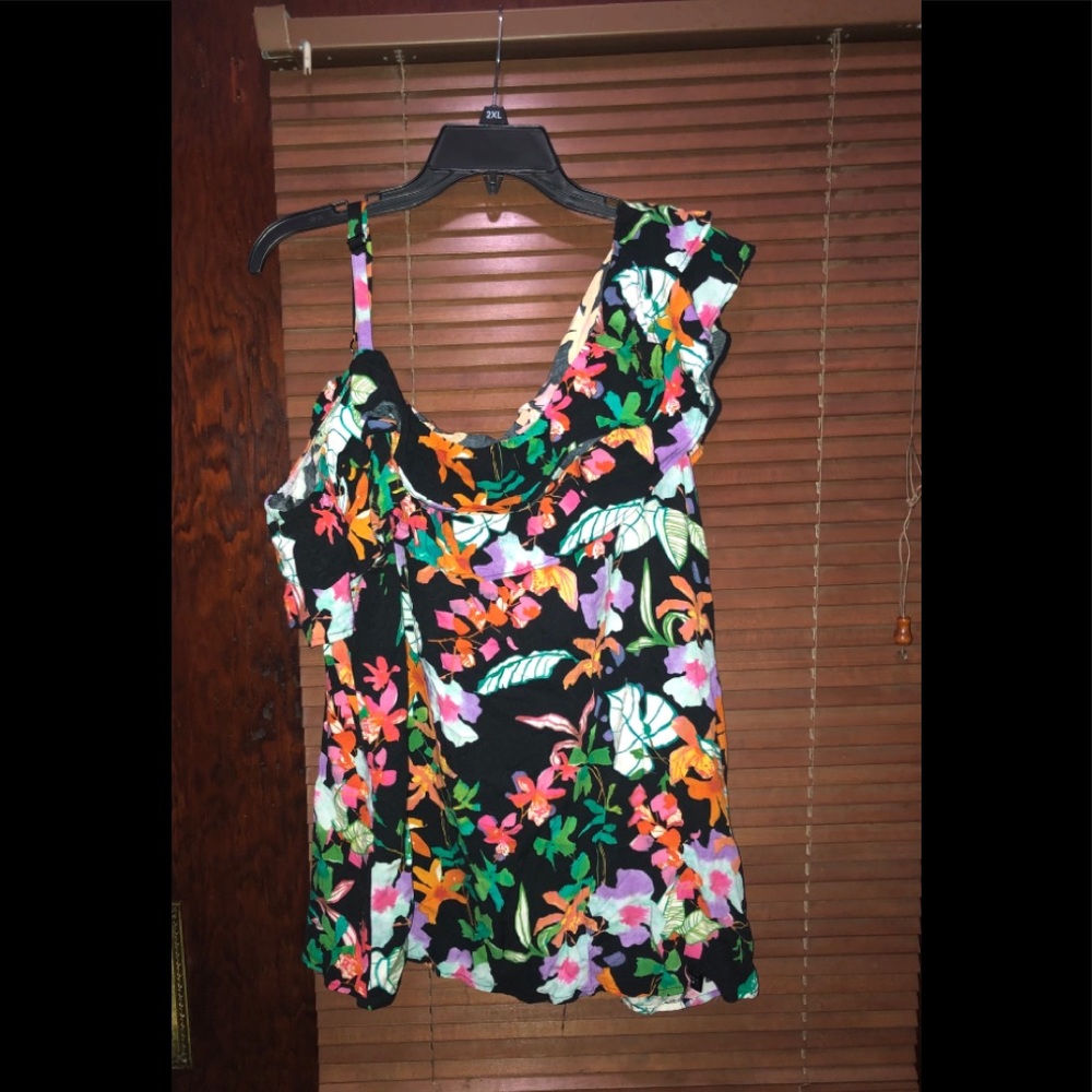 Floral One Strap Off Shoulder Top